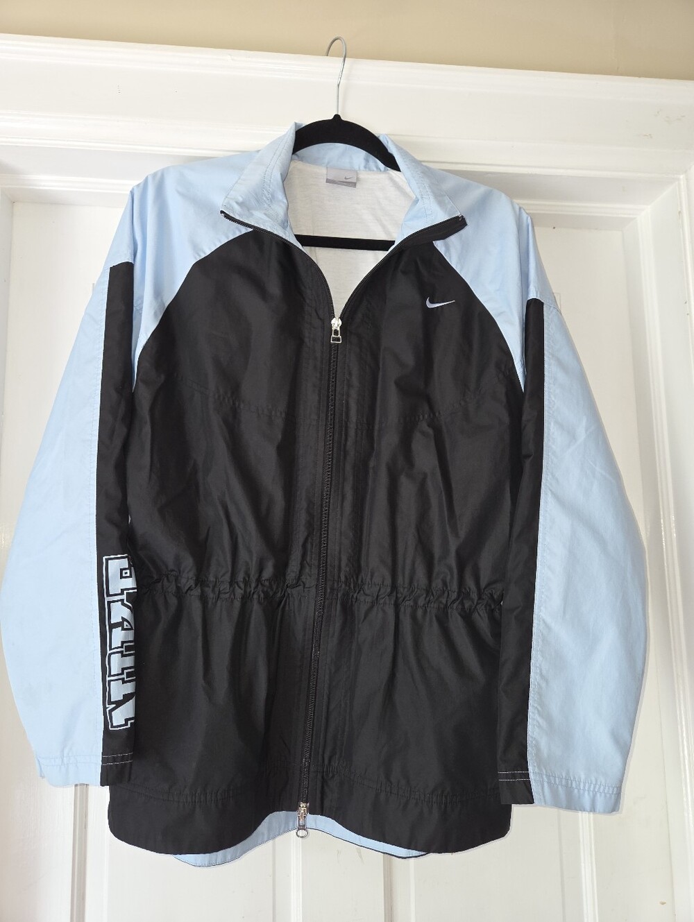 Vintage Nike Colorblock Windbreaker Jacket Black Blue Y2K Size Med